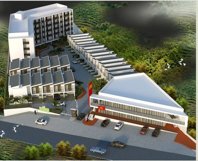 Aerial view of the development